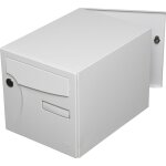 Renz - bo�te aux lettres normalis�e 2 portes ext�rieur acier blanc brillant