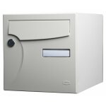 Renz ? bo�te aux lettres normalis�e 2 portes murale ? acier ivoire brillant ? goutti�re hydrofuge ? serrure ...