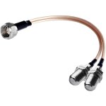 R�partiteur de cable coaxial de type f male vers double femelle, cable coaxial rg316 � 3 voies 19 cm ...