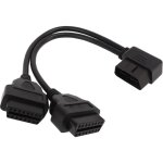 R�partiteur obd2 1 en 2 y, c�ble d'extension 16 broches, adaptateur de cordon d'extension de diagnostic ...