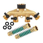 Rpartiteur de tuyaux d'arrosage avec 2 rallonges  ressort, 4 rondelles, inverseur de robinet 3 / 4'' ...