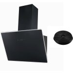 Respekta - hotte d'aspiration avec filtre � charbon 60 cm set de recyclage d'air noir hotte frontale ...