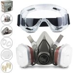 Respirateur rutilisable demi - masque 6200 masque  gaz protection respiratoire respirateurs avec lunettes ...