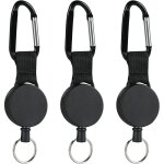 R�tractable porte - cl�s, 3pcs mousqueton avec enrouleur r�tractable avec c�ble acier 64cm, cl�s r�tractable ...