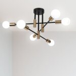 Axhup - rtro lampe plafonnier luminaire vintage industrielle 6 spot lustre eclairage pour salle  manger ...