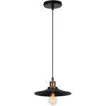 Rétro lustre suspension industrielle 22cm plaofnnier fer abat - jour en métal noir Rétro lustre suspension industrielle 22cm plaofnnier fer abat - jour en métal noir