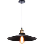 Rétro lustre suspension industrielle 36cm plaofnnier fer abat - jour en métal noir Rétro lustre suspension industrielle 36cm plaofnnier fer abat - jour en métal noir