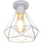 R�tro plafonnier industrielle cage design forme diamant 20cm, lustre abat - jour vintage lampe de plafond ...