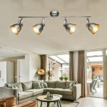 Plafonnier spot salle � manger plafonnier salon argent, spots orientables, 4x e14, lxlxh 83x11, 5x21, ...