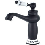 R�tro robinet de lavabo noir mitigeur monocommande lavabo d�coration en c�ramique robinet salle bain ...