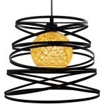 R�tro suspension industrielle lustre abat jours forme de ressort � 30cm m�tal style vintage - noir