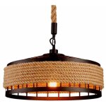 Retro suspension luminaire industriel 40cm noir , la lumi�re au plafond en fer corde de chanvre vintage ...