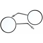 Rtroviseur - 1 paire de rtroviseurs de moto argents ronds chroms de 10 mm. rtroviseur gauche et ...