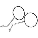 Rtroviseur moto - 1 paire de rtroviseurs de moto argents ronds chroms de 8 mm. rtroviseur gauche ...