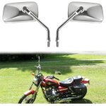 Rtroviseurs de moto chrome, rtroviseurs latraux universels de moto de 10 mm poigne de guidon fin ...