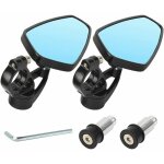 Rtroviseurs de moto universels 22mm inversant le rtroviseur cnc rtroviseur de moto ovale en aluminium ...
