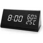 Réveil en bois, réveil numérique led en bois, horloge de bureau numérique en bois avec temps et température, ... Réveil en bois, réveil numérique led en bois, horloge de bureau numérique en bois avec temps et température, ...