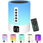 Rveil enceinte bluetooth lampe de chevet avec machine  bruit blanc, multifonctionnelle bruit blanc ...