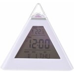 Aougo - rveil pour enfants - horloge led numrique en forme de pyramide, changement de 7 couleurs, cran ...