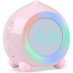 Rveil enfant lumineux led numerique lampe rveil veilleuse fille garcons jour nuit enfant volume rglable ...