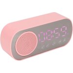 R�veil fille, radio r�veil rose, r�veil bluetooth, haut - parleurs hi - fi, �cran miroir led, charge ...