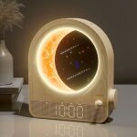 R�veil et lampe de chevet combin�s, veilleuse � 3 niveaux de luminosit� avec lumi�re du jour, r�veil ...
