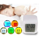 R�veil lumineux led avec calendrier, heure & affichage de la temp�rature r�veil cube avec affichage