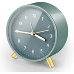 Reveil matin, rond reveil analogique sans tic - tac, reveille veilleuse coquille en m�tal, r�veil � pile ...