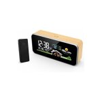 Rveil multifonction, station mto avec capteur extrieur, horloge de surveillance mto en bois, thermomtre ...
