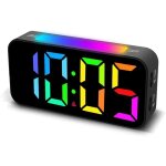 R�veil num�rique bluetooth sans fil avec haut - parleur, radio fm et subwoofer - lecteur de musique (noir) ...