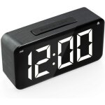 R�veil num�rique , �cran led 6'', grain de bois, 6 luminosit�s, r�p�tition, 12 / 24h, horloge num�rique ...