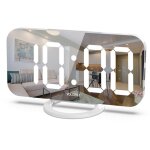 R�veil num�rique, horloge led miroir 6 pouces, port de chargeur usb double num�rique, luminosit� automatique ...