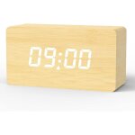 Rveil numrique, rveil matin led horloge numrique avec 3 alarmes, luminosit et volume rglables, ...