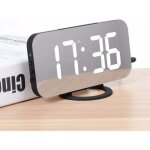 Rveil numrique, reveil matin led miroir horlogue digitale rveil de chevet rveil matin, lumire de ...