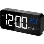 R�veil num�rique - rechargeable - temp�rature - snooze - 2 alarme - 12 / 24 heure - 13 musiques - 4 luminosit� ...