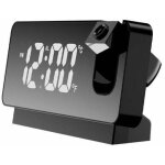Reveil projecteur plafond reveil projection 180� horloge num�rique pour chambre, bureau - le noir