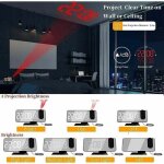 Reveil projecteur avec radio, horloge num�rique, radio reveil usb avec double alarme et �cran miroir ...