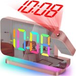 R�veil � projection, horloge num�rique � miroir led, capable de projeter l'heure sur les murs ou les ...
