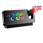 Rveil avec projection, rveil miroir, avec affichage de la temprature et grand cran led, rotatif  ...