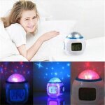 R�veil projection musique starry sky �toile calendrier thermom�tre led display alarme snooze