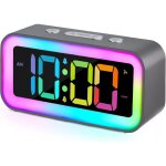 Rveil puissant pour chambre  coucher avec veilleuse rvb dynamique, adulte endormi, double rveil, variateur, ...