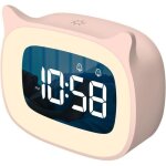 R�veil simulateur d'aube, horloge num�rique � gradation continue, oreilles de chat mignonnes (rose)
