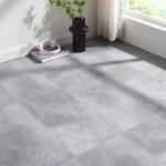 Revtement de sol vinyle spc  clipser aldire 40 planches 7, 442 m gris effet bton neu. holz