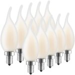Rhafayre - ampoule led e14  filament, lot de 10 ampoules flamme, 4 watts consomms equivalence incandescence ...