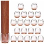 Rhg 20 capuchons de jambe de chaise ronds, capuchons de jambe de chaise en silicone transparent avec ...