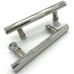 Rhg 2x poign�e de porte de douche chrom� entraxe poign�e de meuble 145 mm -