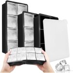 Rhg lot de 3 bac a glacon, glacons moule, bac � gla�ons avec couvercle, bacs gla�on silicone, ice cube ...