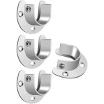 Rhg 4 pcs support de tringle � penderie, supports ronds en acier inoxydable pour rideaux de douche 25 ...