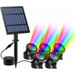 Rhg lot de 5 lampes solaires pour bassin, 2 modes de spots solaires, rvb, �tanche ip68, lumi�res amphibies, ...