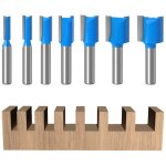 Rhg 7 pi�ces fraise defonceuse a bois � tige 8mm set, fraises droite pour d�fonceuses, fraise a rainurer ...